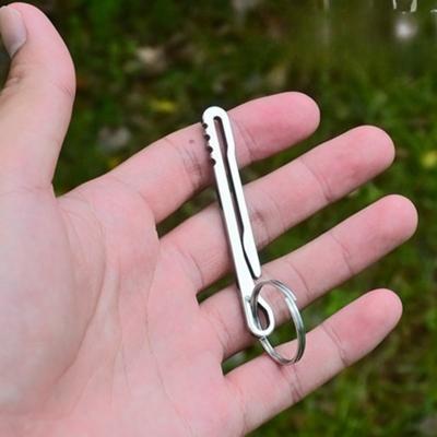 Держатель для ключей из нержавеющей стали с быстросъемным механизмом, портативный карабин с поясным зажимом для подвешивания инструментов, ключей, прочный полезный аксессуар