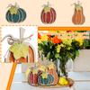 Thanksgiving Wooden Pumpkin Tabletop Decoration With Layered Trays