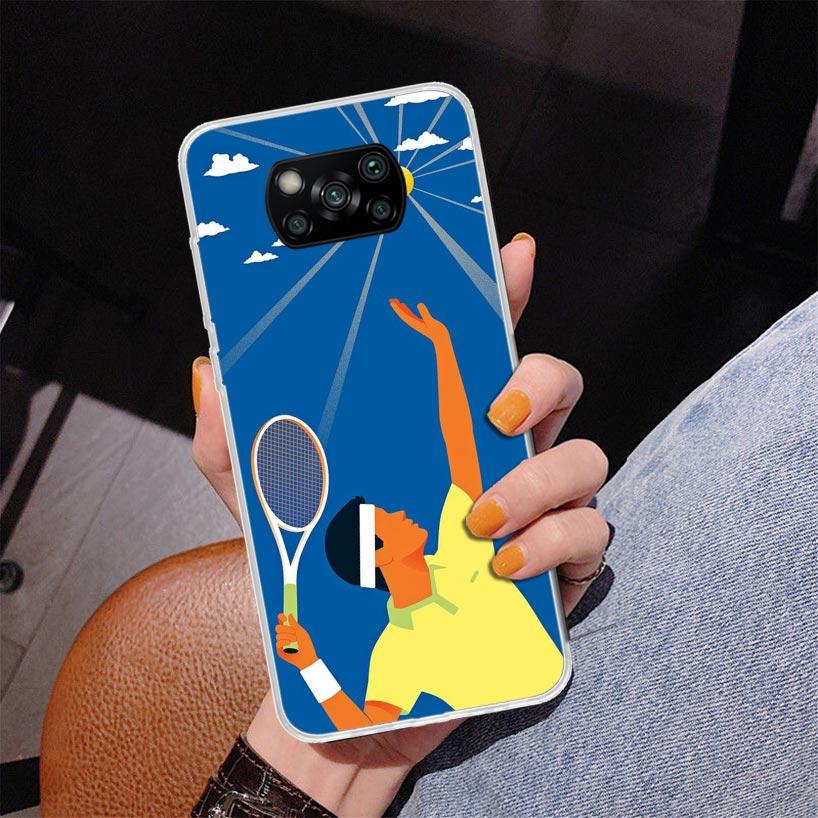 Tennis Sport Phnoe Case for Xiaomi Poco X5 X6 X7 Pro X4 Gt F7 Ultra M8 M7 Redmi 15C 15 13C 13 12C 12 Unique Cover Coque Poco X7