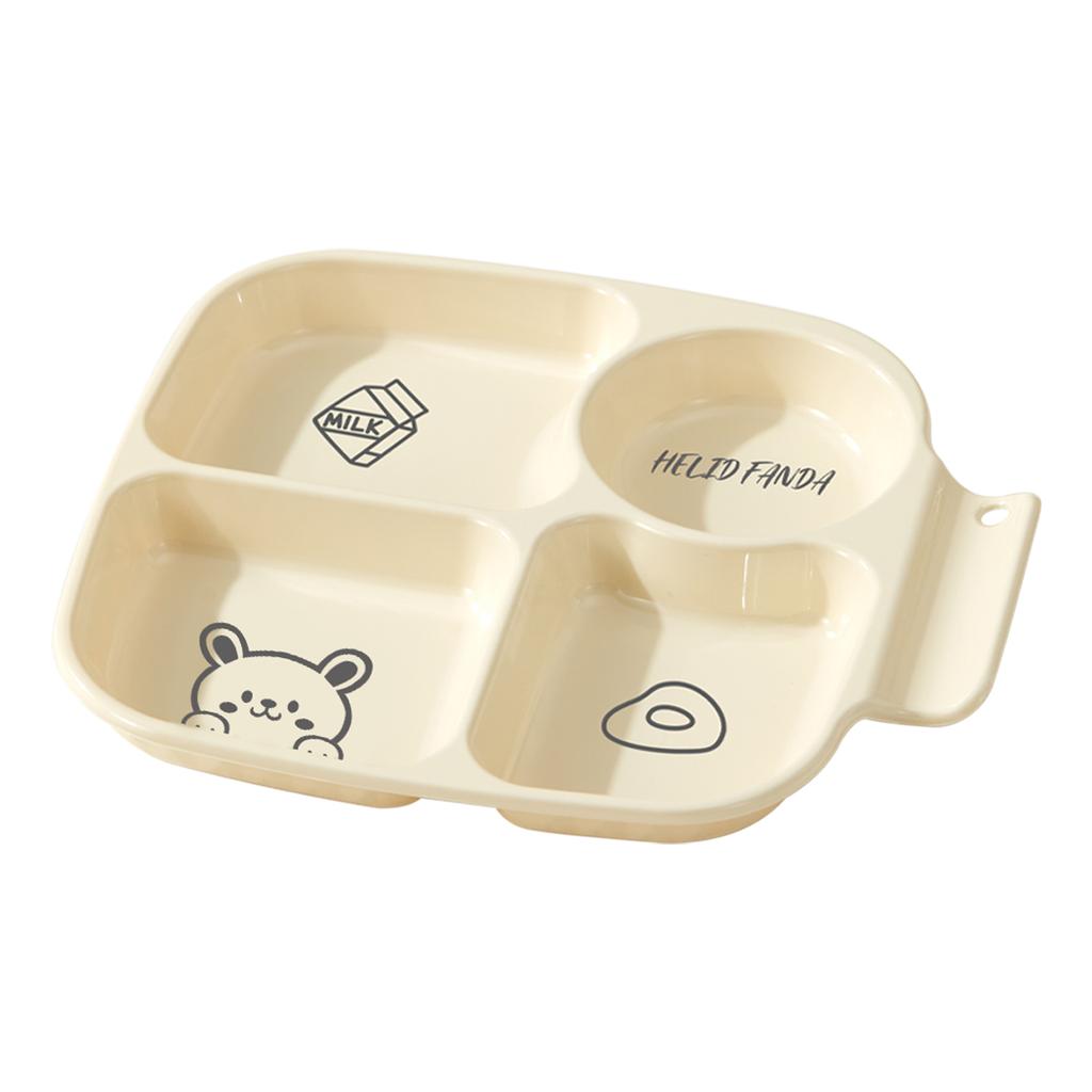 Квадратная пластиковая тарелка с разделителями для порционного управления едой, складная салатная тарелка, 4 отделения, для сжигания жира