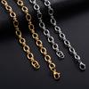 6,5 мм Ручная работа Нержавеющая сталь Звено Большая Овальная Цепь Ожерелье для Женщин Мужчин Панк Хип-хоп Парень Массивный Золотой Цвет Чокер Металлические Украшения