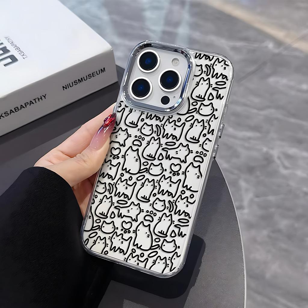 Черный кот Эскиз Котёнок Чехол для телефона для Xiaomi Redmi Note A5 A3 15 14 13 14c 13c 12 11 12s 10 9 Pro Plus 4G 5G Прозрачная крышка