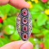 Natural Sage Amethyst Gemstone Handmade 925 Sterling Silver Ring Size 7 f5Q03