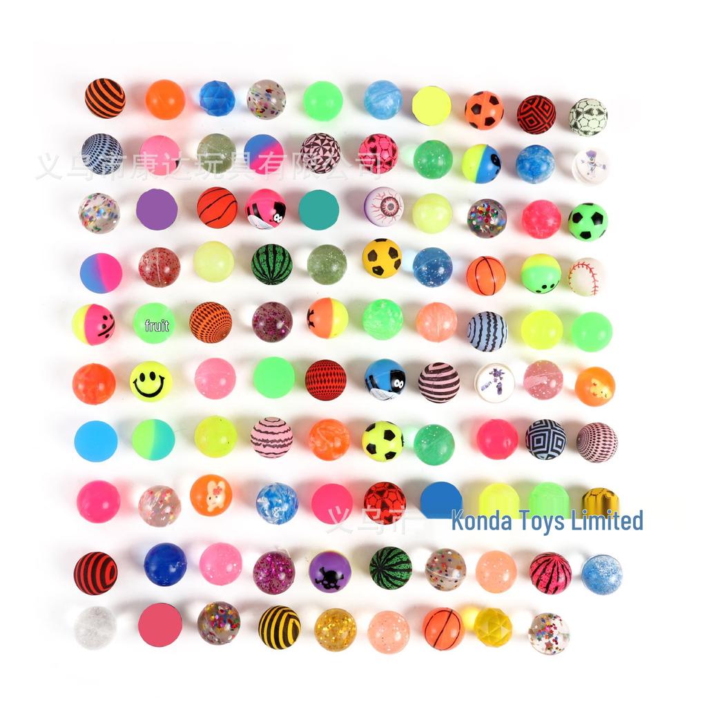 No. 32 Assorted Rubber Bouncy Balls - 100-Piece Toy Set