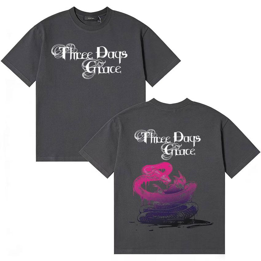 Three Days Grace Trendy Music Tshirts Cotton Harajuku Short Sleeve Tshirt Unisex Women Y2K Teenagers High Quality T Shirt Unisex