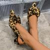 Leopard Women Sandals Bow Pointed Toe High Heels Shoes Bling Slippers Slingback 2025 Summer Dress Sexy Trend Shallow Pumps Mujer
