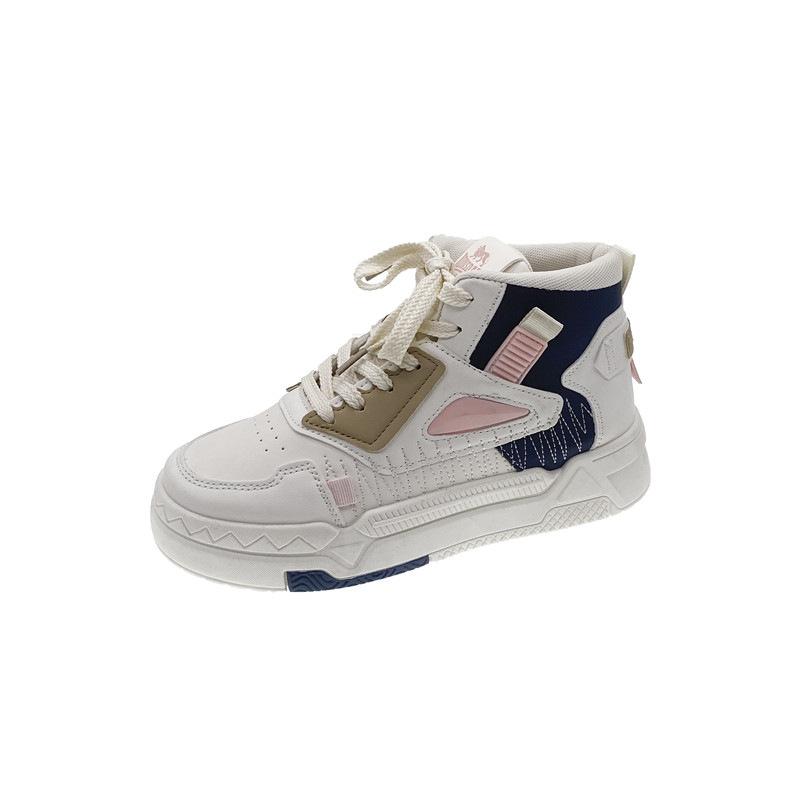 Thick-soled High-top Women's Shoes 2025 Autumn and Winter New Little White Shoes Children's Casual Versatile Sports Shoes Trendy Thick Baseplate Shoes