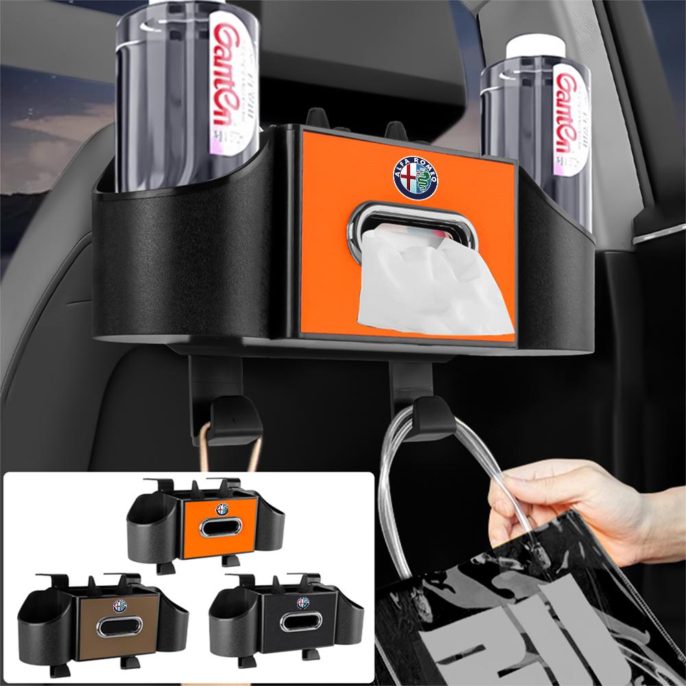 YYCE3 1PC For Alfa Romeo 159 Giulietta Mito 147 Stelvio Multifunctional Car Tissue Box Organizing Phone Holder Storage Box Accessories