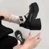 Chunky Platform High Heels Pumps Women 2025 Autumn Pu Leather Ankle Buckle Shoes Woman Thick Heeled White Lolita Shoes