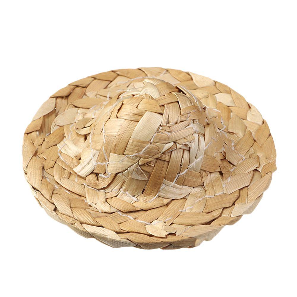 Yellow Multiple Sizes Crafts Woven Straw Hat Doll Accessories Doll Caps DIY Decoration