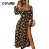 Spring and Autumn Women's Dress Printed Long Sleeve Backless Bohemian Dress