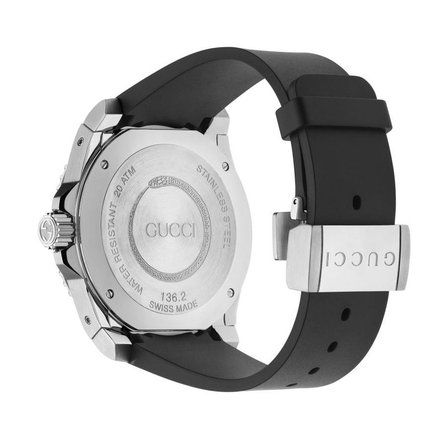 Gucci Часы для дайвинга с черным каучуковым ремешком | 45 мм | YA136204B