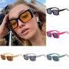 Black Frame Geometric Sunglasses With Yellow Lenses Uv400 For Cycling And Party Wear