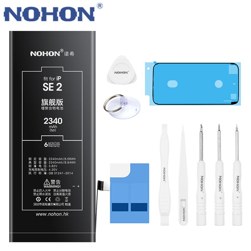 Сменный аккумулятор NOHON, литий-полимерный аккумулятор большой емкости для Apple iPhone SE 2016 2020 8Plus 8 7Plus 7 6SPlus 6S 6Plus 6 X XS XR