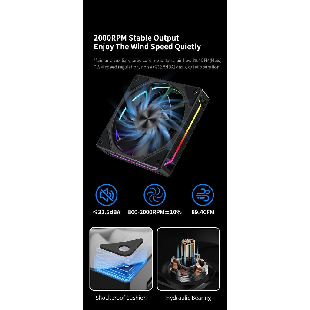 UPSIREN Walrus Glacier 120 Цифровой дисплей 6 Медных Тепловых Трубок Двухбашенный Двухвентиляторный Башенный Воздушный Охладитель CPU Поддержка LGA1851 AMD AM5