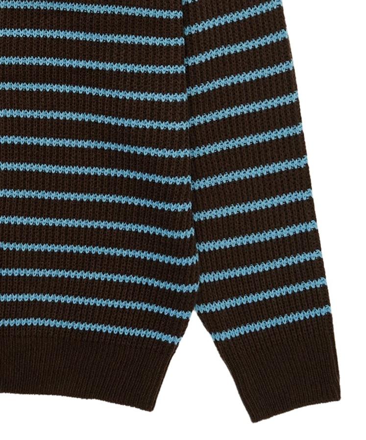 Mucent Tour Stripe Collar Knit Cardigan (Unisex)