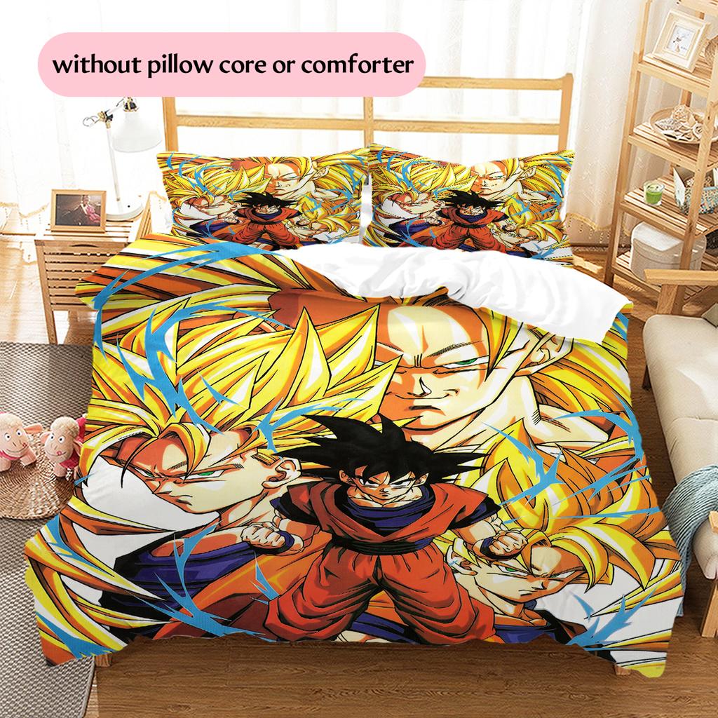 Son Goku Chibi Cartoon Duvet Cover, Dragon Ball Themed Bedroom Decor, Gift for Dragon Ball Fans