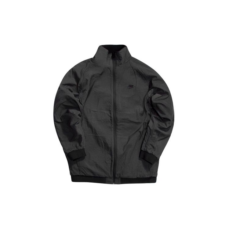 Nike Флисовая куртка с воротником-стойкой и молнией, большим логотипом и двусторонним дизайном, мужская верхняя одежда черного цвета AJ2701-011