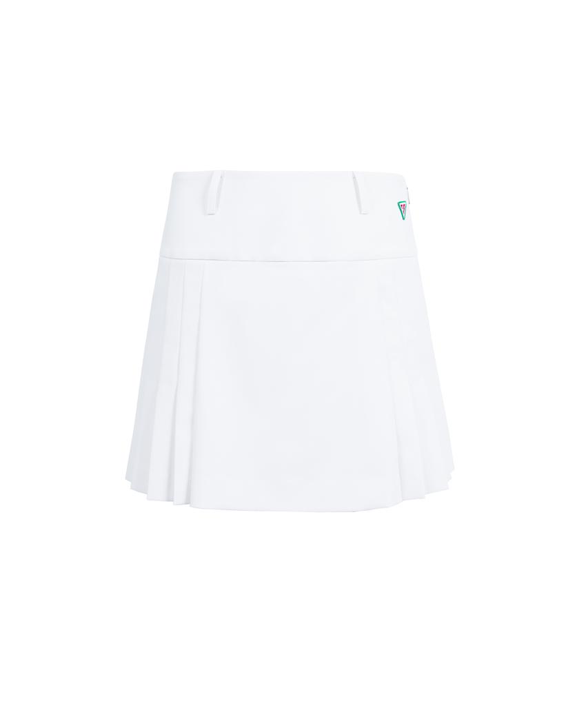 Crive Nine Side Slit Swing Pleated Skirt Wh