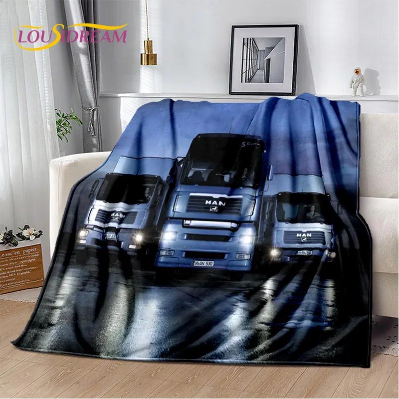 MAN Truck Lorry 3D Printing Soft Flannel Blankets,Throw Blanket Comfortable Blanket for Picnic Beds Sofa Home Bedroom Gifts kids
