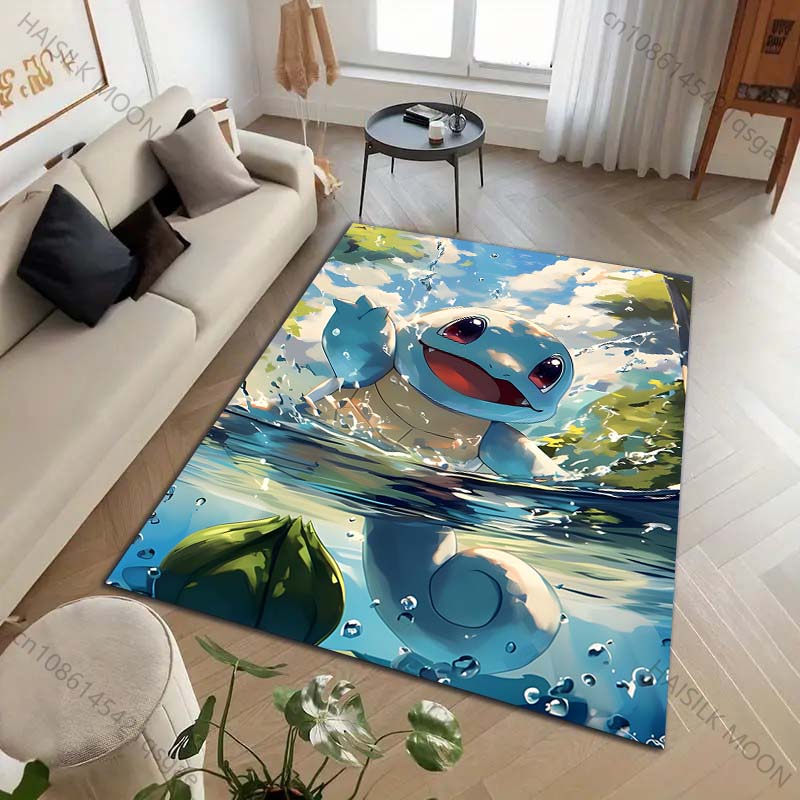 1PC Japanese Pokémon Squirtle Print Carpet for Living Room Bedroom Kid's Room Home Decor Area Rug Sofa Cloakroom Play Mat