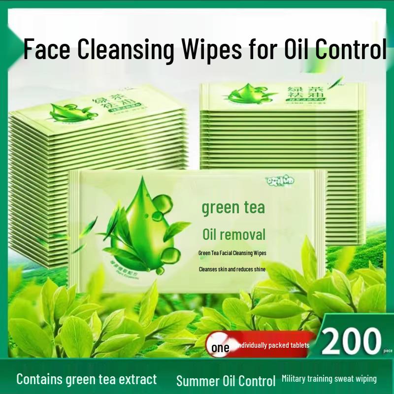Green Tea Portable Wet Wipes: Individually Wrapped for Face, Sweaty Hands, Mouth – Ideal for Students, Military, Outings, and On-the-Go.