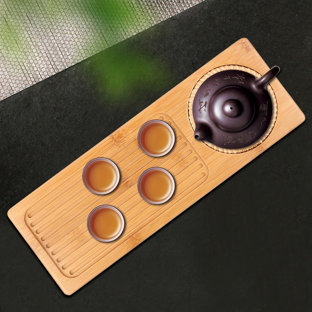 Rectangular Shape Kung Fu Tea Table Wooden Material Tea Serving Tray Portable Tea Table Office Use