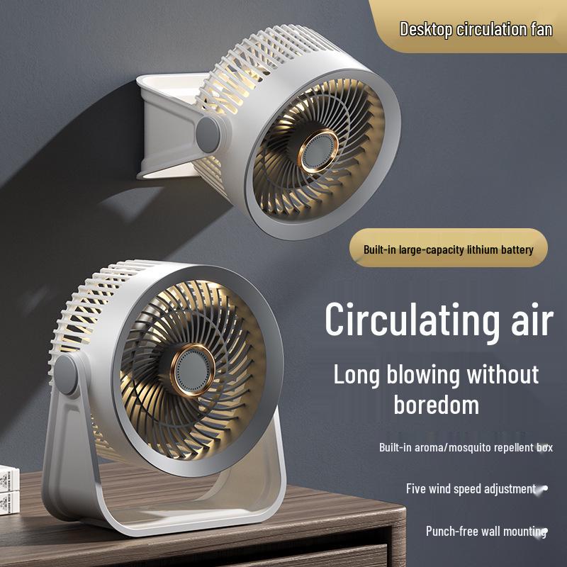 USB-Powered Silent Desktop Circulating Fan for Office & Dorm