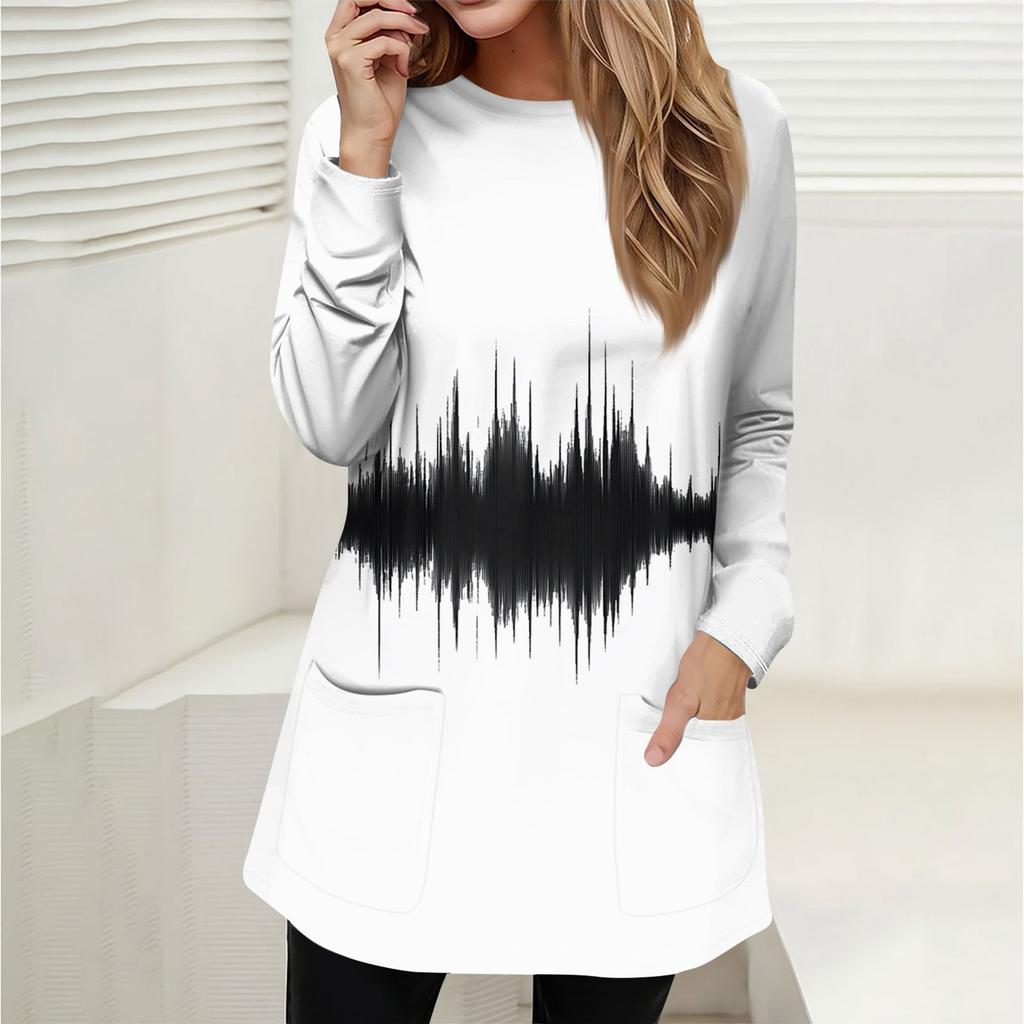 Женская толстовка, пуловер, спортивная одежда, карман, принт, повседневный топ с круглым вырезом и длинными рукавами