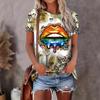Летние женские футболки с круглым вырезом, абстрактными креативными узорами и 3D-принтом, модные повседневные с коротким рукавом