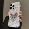Diamond Love Pearl Cartoon KT Rose Phone Case for IPhone 15 Promax Transparent for Apple 16 Women