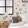 2 Pcs Cartoon Bear Astronaut Rocket Bedroom Living Room Study Home Background Beautification Wall Stickers