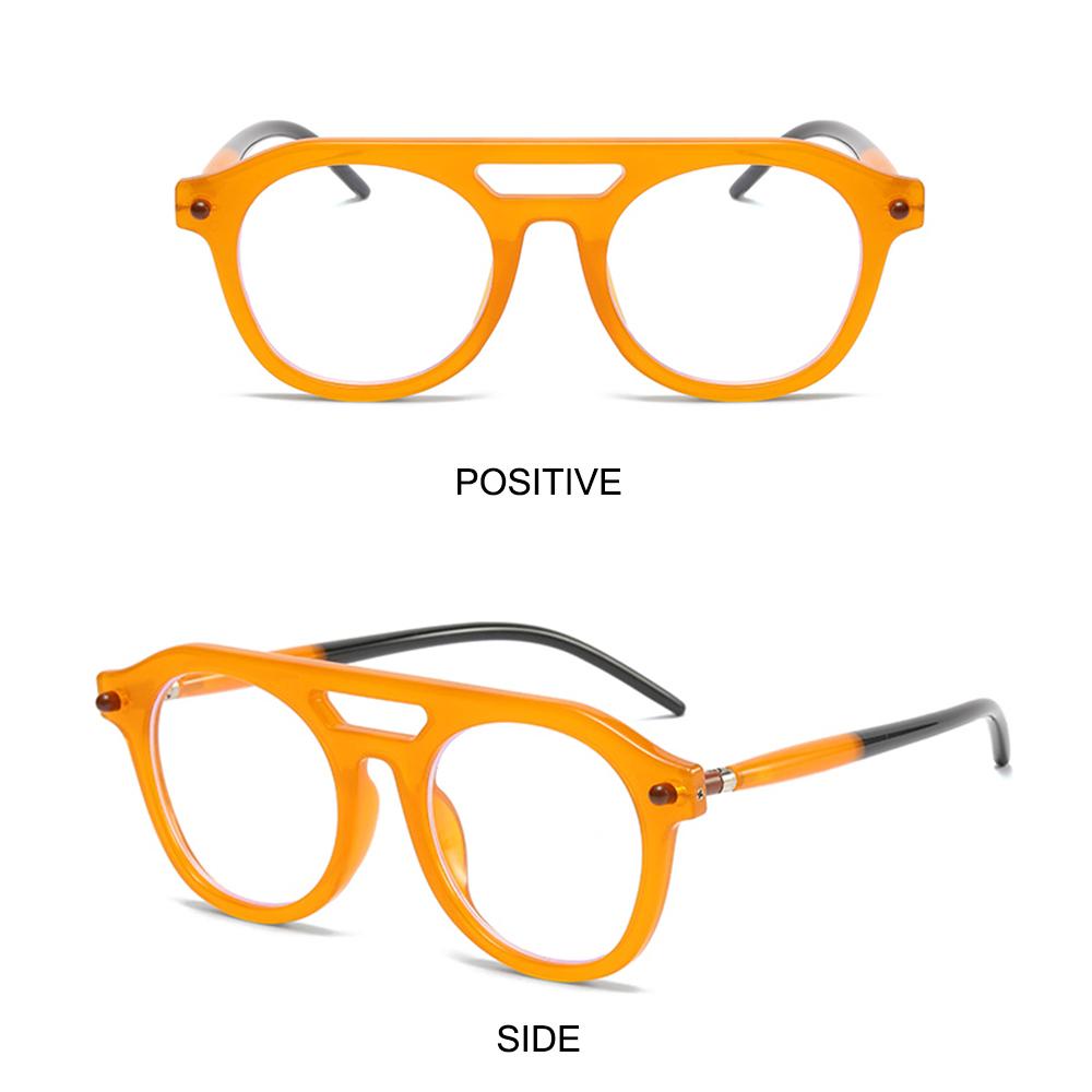 Retro Double Bridge Pilot Round Sunglasses Luxury Fashion Hip-Hop Sun Glasses Punk Orange Shades for Women & Men