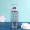 2L Portable Water Bottles Plastic Straw Water Cup Drink Bottle with Time Marker for Outdoor Sports Fitness Water Jug Drinkware