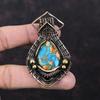 Spiny Oyster Copper Turquoise Pendant Copper Wire Wrapped Gemstone Pendant Designer Pendant Handmade Copper Wire Wrap Jewelry Gift For Her