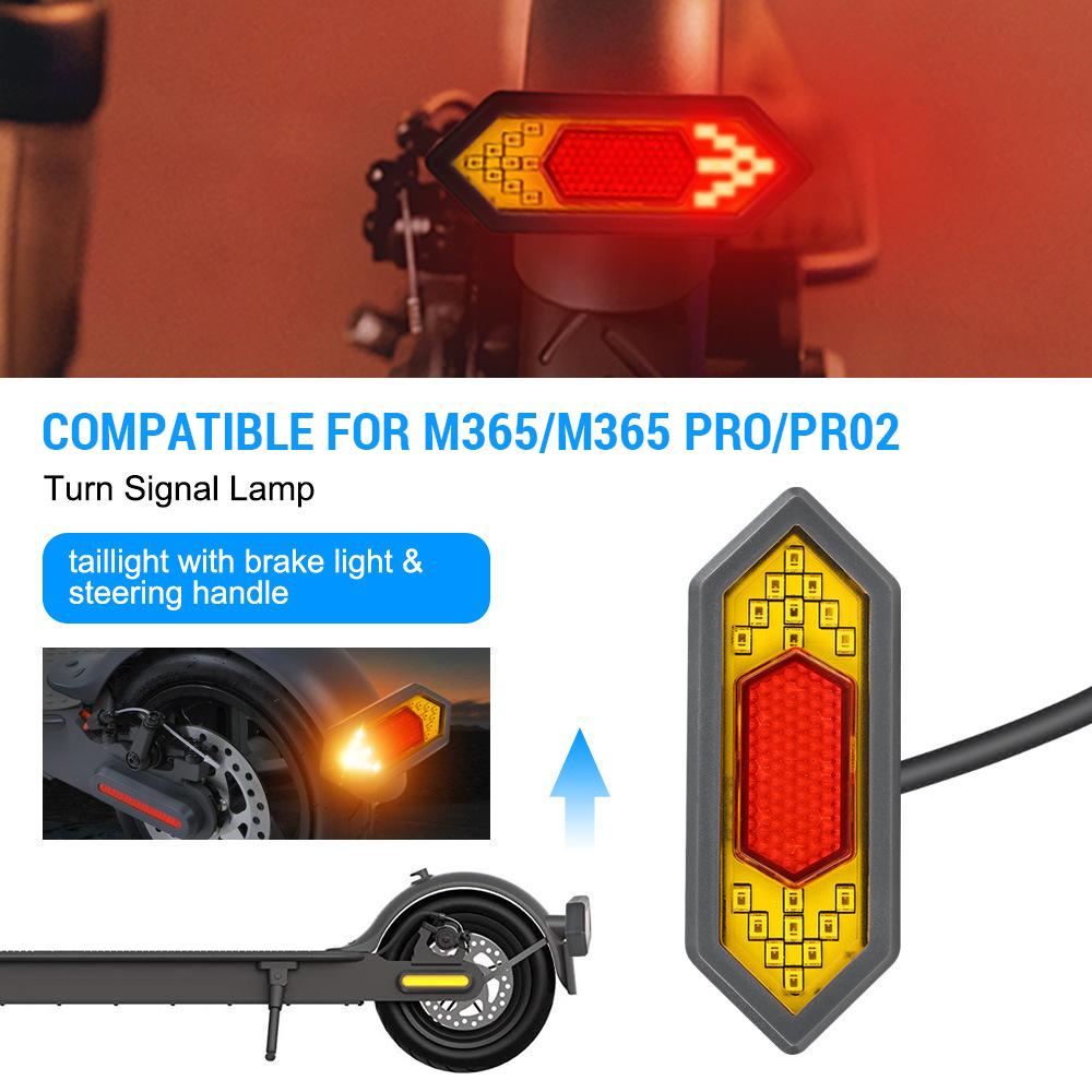 Electric Scooter Turn Signal Light Tail Lamp Brake Light with Steering Handle Compatible for Xiaomi M365 Electric Scooter