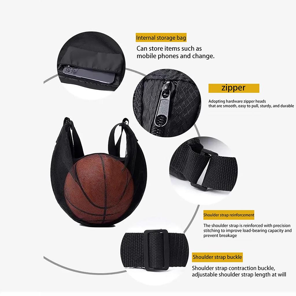 Сумка для баскетбола из ткани Оксфорд, сетчатая сумка для хранения по диагонали, спортивная сумка для улицы по диагонали, мужская и женская многофункциональная футбольная сумка большой вместимости