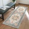 Hallway Runner Rugs Machine Washable Non Slip Vintage Retro Rugs,Low Pile Lightweight Soft Print Rug for Home Decoration