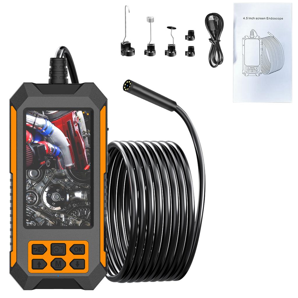 Industrial Endoscope, 1080P HD Borescope Tools with 4.5  IPS Screen and 8 Adjustable LED Lights, Endoscope with 33FT