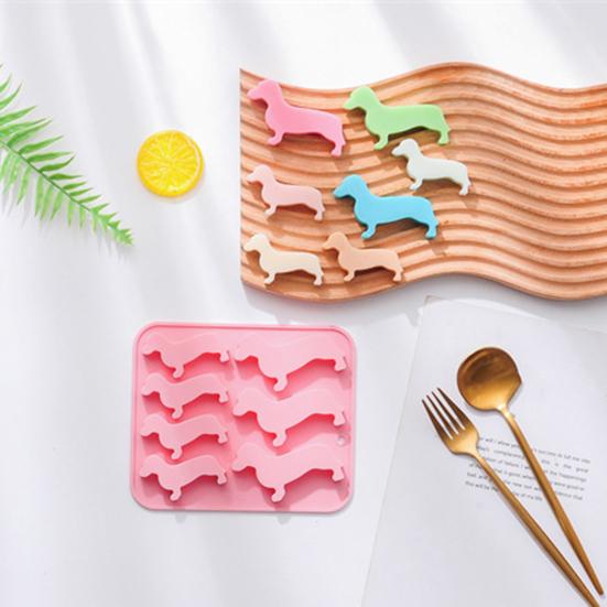 Силиконовая форма для льда в форме таксы, форма для шоколадных конфет, для печенья, для мастики