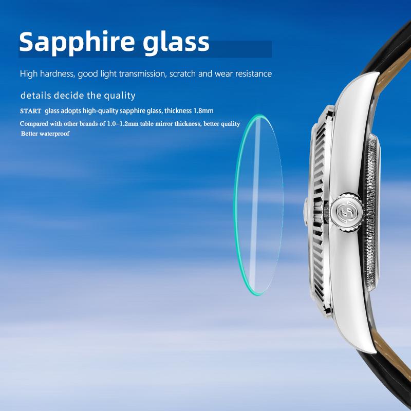 Start Мужские автоматические механические часы со светящимся часовым маркером, модные повседневные мужские часы, кожаные часы с функцией календаря недели