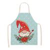 Linen Santa Kitchen Apron Christmas Snowman Unisex Dinner Party Cooking Bib Christmas Tree Apron Cleaning Apron