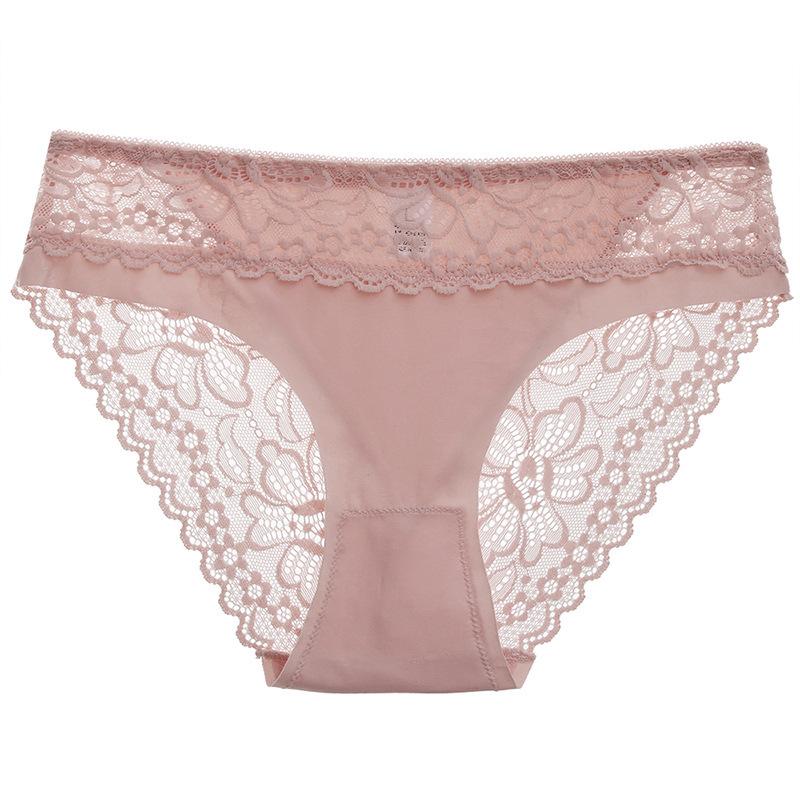 Кружевные трусики женские со средней талией сексуальные бесшовные женские трусы европейские и американские трансграничные сетчатые удобные и дышащие