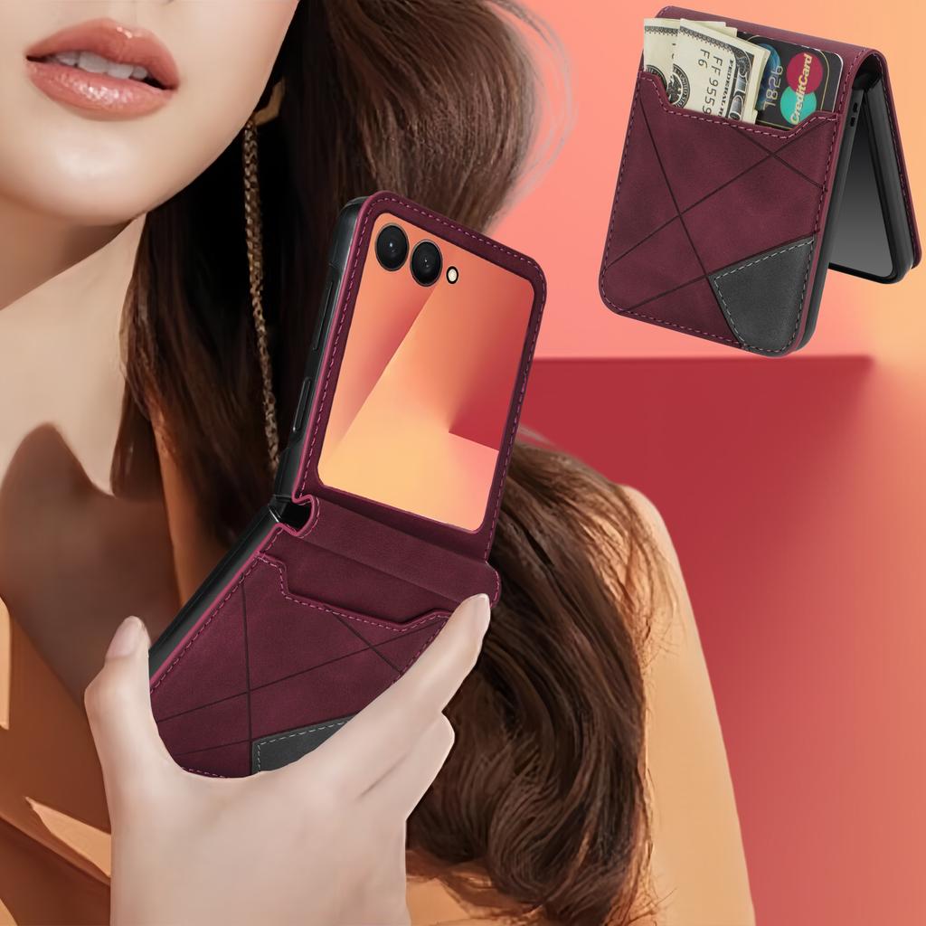 Для Samsung Galaxy Z Flip 8 7E 7 6 5 4 Кожаный Чехол для Телефона с Держателем для Кошелька Карты Задняя Крышка Funda Ударопрочный Задний Чехол Книжка Etui