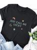 Just Call Me Lucky Stars Print Women T Shirt Short Sleeve O Neck Loose Women Tshirt Ladies Tee Shirt Tops Camisetas Mujer
