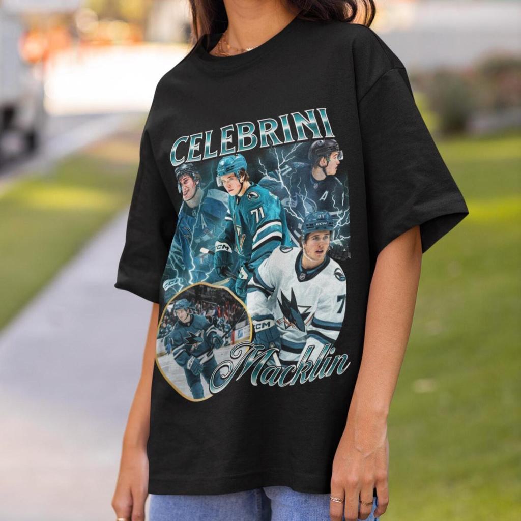 Macklin Celebrini Shirt Vintage San Jose Sharks NHL Fan Hockey Design Retro Bootleg Gift Classic Graphic Tee Unisex T-Shirt Limited Edition