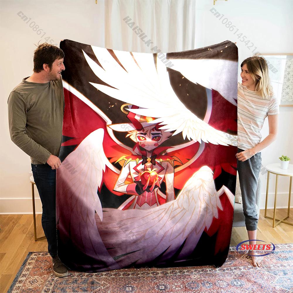 6 Sizes L-Luc1fer M0rningstar H-Hazbin Hotel Theme Print Blanket Home Travel Blanket Sofa Bedding Cover Blanket Wonderful Gift