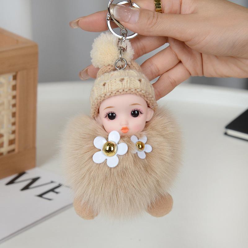 Милый брелок-помпон из натурального меха лисы - Очаровательный аксессуар для сумок, рюкзаков и многого другого