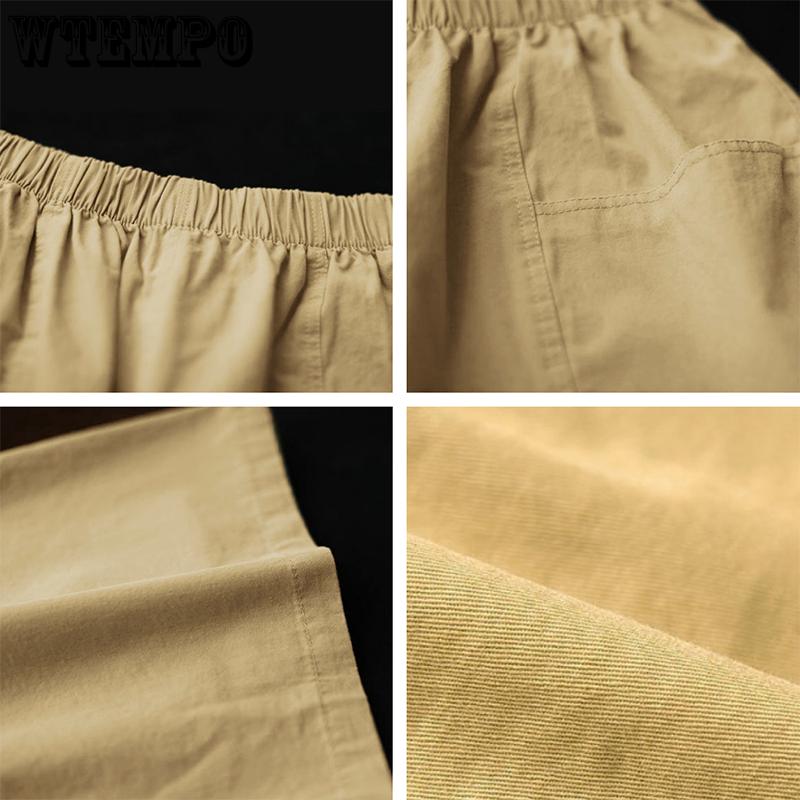 WTEMPO Хлопковые шорты, женские свободные однотонные короткие широкие брюки, летние тонкие повседневные шорты с высокой эластичной резинкой на талии