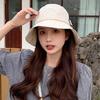 Женская нестандартная хлопковая шляпа-ведро с козырьком от солнца, однотонные широкие козырьки, тонкие рыболовные шляпы JK Korean Girl Travel Basin Cap